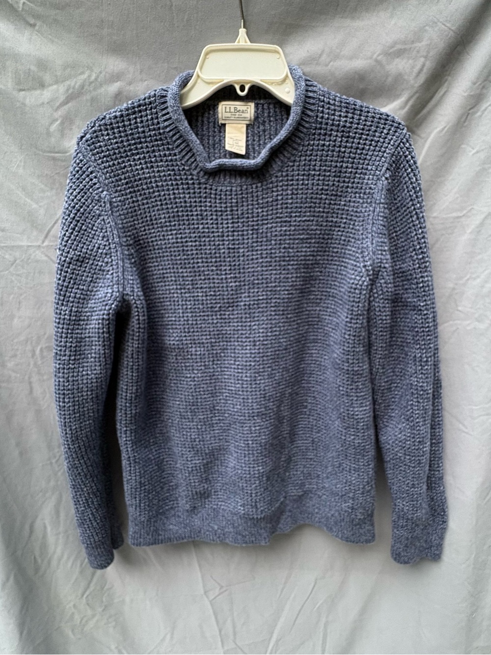 L.L. Bean Men’s Blue Heavy Knit Sweater 100% Organic Cotton